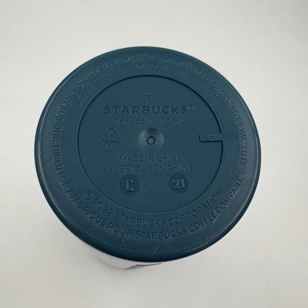 Starbucks Tumbler 16oz Navy Blue 100% Recycled Plastic Matte‎